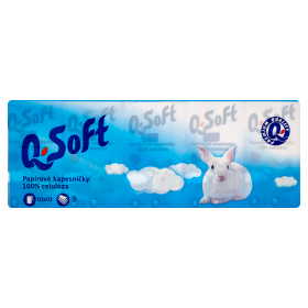Q-Soft Papírové kapesníčky 3-vrstvé 10 x 10 ks