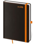 Diář 2026 týdenní B6 Black Orange s poutkem