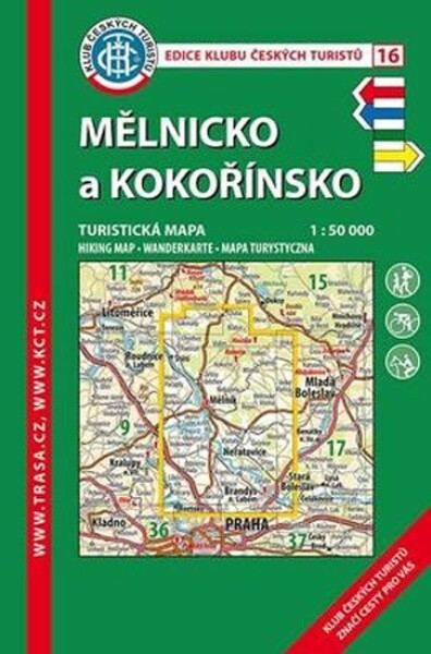 KČT 16 Mělnicko a Kokořínsko 1:50 000 Turistická mapa, 1. vydání