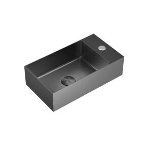 Závěsné umyvadlo v barvě gun metal SAT Aurum 40x22 cm bez přepadu SATAUR4022BGM SATAUR4022BGM