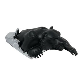 Soška na blatník Hunting Bear (medvěd), 4cm, chrom a černá - Chrom