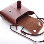 Kožená elegantní crossbody kabelka Abella, hnědá