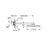 GROHE - Rainshower SmartActive Cube Hlavová sprcha 310, sprchové rameno 43 cm, 2 proudy, supersteel 26479DC0