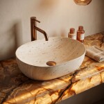 REA - Umyvadlo na desku Amelia Travertine Classic 48 REA-U4210
