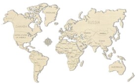 Wooden City Mapa světa dřevěná velikost M (57x38cm)