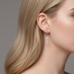 Stříbrné visací náušnice se zirkony Sabrina - stříbro 925/1000, Stříbrná