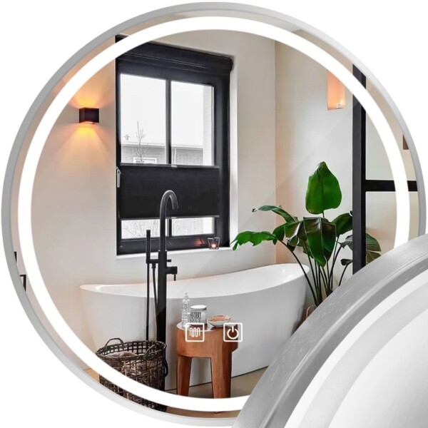 Tutumi - Zrcadlo LED 80cm MMJ BRUSH SILVER HOM-06507