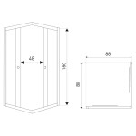 KERRA - Sprchový kout Černý Pixel SQ 90 (bez vaničky) 5907548118318