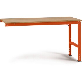 Manuflex AU6085.2001 Pracovní Přístavný stůl Univerzální standardní s multiplex deska, Šxhxv = 1750 x 800 x 760-870 mm červenooranžová (RAL 2001)