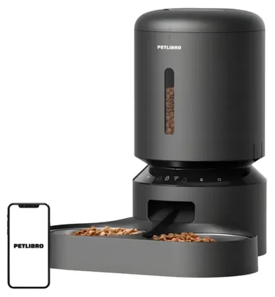 PETLIBRO Dávkovač krmiva Granary černá / Dvojitá miska / WiFi / 5 l (PL-AF103-36B)