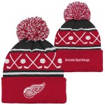 Outerstuff Dětská batolecí zimní čepice Detroit Red Wings NHL Face-Off Cuff Pom