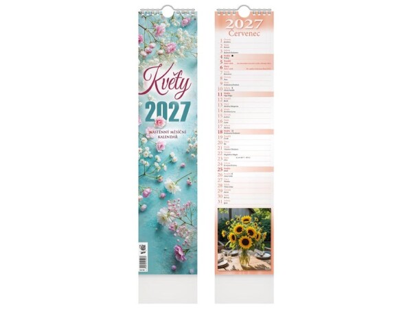 Nástěnný kalendář 2027 vázankový MFP Květy