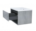 Kielle - Meara Skříňka s umyvadlem 60 cm, beton/matná černá 50026S605