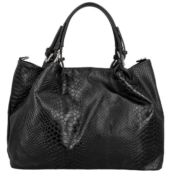 Módní dámská kožená kabelka do ruky Assema, černá