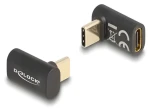 Delock USB-C zástrčka-zdířka antracitová / Adaptér USB4 / 40 Gbit/s / 8K 60 Hz / úhlová zástrčka (60056)