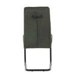 Židle jídelní, taštičkové pružiny v sedáku, madlo na opěráku, zelená látka, černý kov