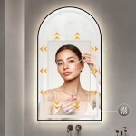 Tutumi - Zrcadlo LED 60x100cm DASH BLACK HOM-06504