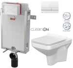 ALCADRAIN Renovmodul - předstěnový instalační systém s bílým tlačítkem M1710 + WC CERSANIT CLEANON COMO + SEDÁTKO AM115/1000 M1710 CO1