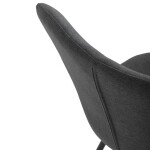 Židle jídelní, šedá látka, nohy černý kov