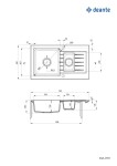 DEANTE Zorba šedá metalic Granitový dřez, 1.5 bowl odkapávačem ZQZ_S513