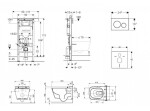 GEBERIT - Duofix Set předstěnové instalace, klozetu a sedátka Tece One, tlačítka Sigma20, Rimless, SoftClose, bílá/lesklý chrom SANI11CT3102