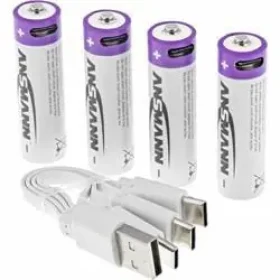 Ansmann 1312-0036 / Akumulátor / Li-Ion / AA / 1,5 V / 2 000 mAh / USB-C / 4 ks (14511)