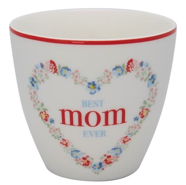 GREEN GATE Porcelánový latte cup Mom 300 ml, červená barva, porcelán