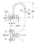 GROHE - Concetto Páková dřezová baterie, chrom 32667001