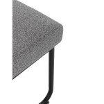 Židle jídelní, taštičkové pružiny v sedáku, madlo na opěráku, světle šedá látka, černý kov