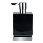 Spirella ROMA dávkovač mýdla černá keramika / stříbrný podstavec / 300 ml (7610583179739)