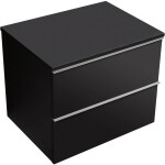 CERANO - Koupelnová skříňka Velora - černá matná, úchytka chromová + deska pod umyvadlo Navira Slim - 18 mm - 60x54,8x46,5 CER-664777