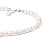 Perlový náhrdelník Charlie - sladkovodní perla, stříbro 925/1000, 40 cm Bílá
