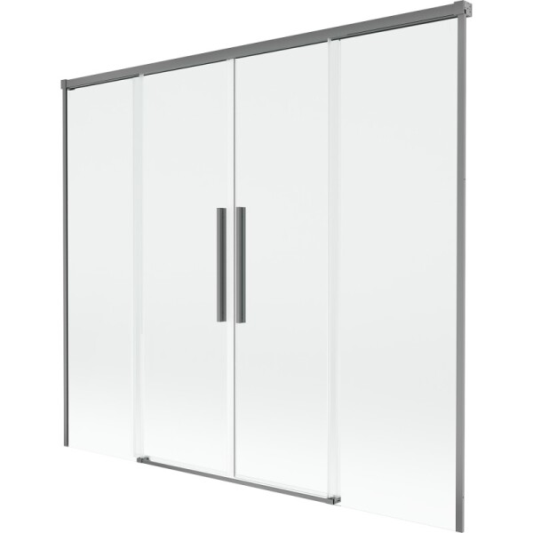 MEXEN/S - Rox vanová zástěna 2-křídlová posuvná 170 x 150, transparent, grafit metal 8C9-170-002-95-00