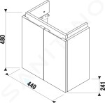 JIKA - Cubito Umyvadlová skříňka 440x480 mm, 2 dvířka, bílá H40J4202005001