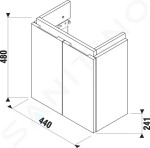 JIKA - Cubito Umyvadlová skříňka 440x480 mm, 2 dvířka, dub H40J4202005191