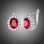 Náušnice Swarovski Elements Fiona Ruby, Červená