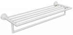 SAPHO - X-ROUND WHITE polička na ručníky s hrazdou 500, bílá mat XR421W