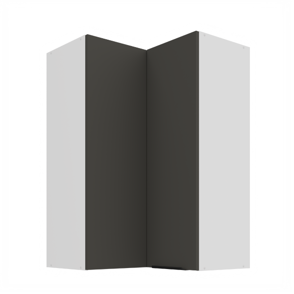 Horní rohová skříňka Aria 60x60 GN-90 2F (90°) Barva korpusu: Bílá, Barva dvířek: GR - Graphite AFM