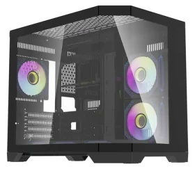 DarkFlash FT418 černá / mATX / 6× 120mm ARGB / 1× USB 3.0 + 1× USB 2.0 / průhledná bočnice / bez zdroje (FT418 Black)