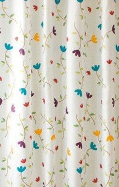 AQUALINE - Sprchový závěs 180x200cm, polyester, květovaný ZP007