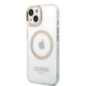 Pouzdro Guess Transparent MagSafe Kompatibilní iPhone 14 Plus Gold