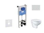 IDEAL STANDARD - ProSys Set předstěnové instalace, klozetu a sedátka Bau Ceramic, tlačítka Oleas M1, Rimless, SoftClose, chrom ProSys120M SP66