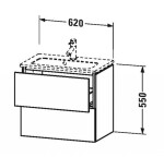 DURAVIT - L-Cube Umyvadlová skříňka 55x62x39 cm, 2 zásuvky, bílá mat LC625601818