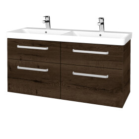 Dřevojas - Umyvadlová skříňka Q MAX SZZ4 120 - D21 Tobacco / Úchytka T01 / D21 Tobacco 332587A