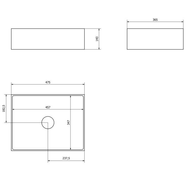 SAPHO - FORMIGO betonové umyvadlo na desku, 47,5x36,5cm, žlutá mat FG122