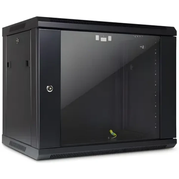 Inter-Tech SMA-6409 černá / Nástěnný rozvaděč / 19" / 9U / 600x450 mm / skleněné dveře / aktivní chlazení (88887253)