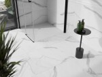 MEXEN/S - Stone+ čtvercová sprchová vanička 70 x 70, bílá, mřížka bílá 44107070-W