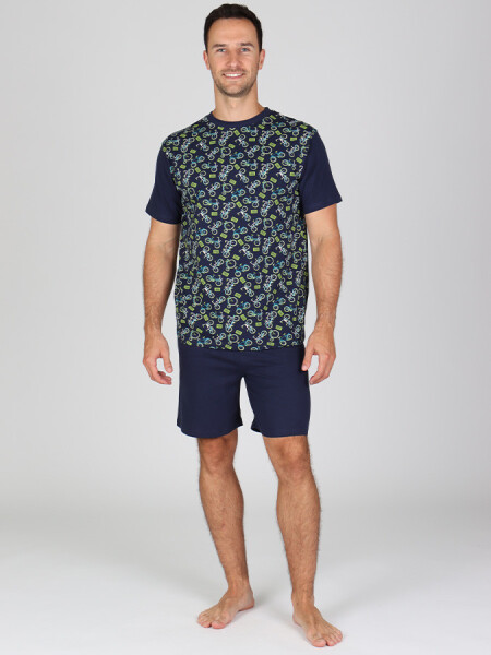 EVONA a.s. Pánské krátké pyžamo P TOD s motivem kol - P TOD XL