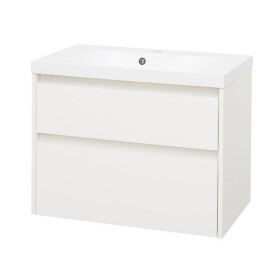 MEREO - Opto, koupelnová skříňka s umyvadlem z litého mramoru 81 cm, bílá CN911M