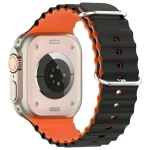 Beline Silicone Waves černo-oranžový / Řemínek pro Apple Watch / 38/40/41 mm (Beli03124)